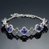 Pulsera Zhenrong Caibao serie lujo europeo y americano noble creativo imitación zafiro joyería de plata Seiko al por mayor
