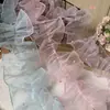 Organza Lolita Plissada 12 Designs de Roupa Renda Criptografada Adornos de Espelho Bordas Contas Decote