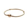 Pandora Cobre Blanco Plateado Cadena Hueso de Serpiente Pulsera Hueso de Serpiente Cabeza Cuadrada Plateada Gruesa Cadena Base Oro Oro Rosa