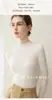 Suéter de punto 100% cachemir de primera línea listo para usar, cuello semi-alto, acanalado, top otoño/invierno, tejido, para mujer, color liso, elegante, simple, jersey