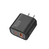 Carregador universal de carregamento rápido 66W 1U1C padrão europeu padrão britânico padrão americano para celular