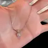 Colar de Prata Esterlina S925 com Zircônia Diamante Cubo de Açúcar Feminino Nicho Luxo Acessível Elegante Estiloso Versátil Novo Produto Acessórios