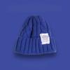 Chapéu de Lã Torcido Estilo Japonês Cor Sólida Feminino Estilo Coreano Outono/Inverno Estudante Quente Proteção para Orelhas Chapéu de Tricô Par de Todas as Estações Chapéu para Frio