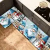 Felpudo de Navidad Felpudo de Cocina Felpudo Decorativo Alfombra Tira Larga Antideslizante Resistente a la Suciedad Fácil de Limpiar Felpudo para Puerta de Entrada