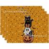 Temu Venta Caliente Nuevo Mantel Individual de Halloween Estampado de Calavera Fantasma Material de Lino Mantel Individual de Halloween Americano