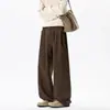 Pantalones fluidos, de pierna recta, hasta el suelo, relajados y casuales, estilo retro para hombre, geniales y elegantes, corte holgado, talla grande, pierna ancha