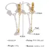Aretes de estrella de mar y estrella de ocho puntas con circonita y perla, aretes largos de estilo niche de lujo ligero para vacaciones en la playa, accesorios para la oreja versátiles y elegantes