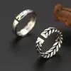 Atacado Joias de Prata Esterlina S925 Moda Simples Anel Trançado Torcido Feminino Anel Aberto Retrô Joias