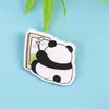Broche de panda lindo estilo caricatura china, broche de acrílico, pegatina para funda de teléfono, accesorios y adornos DIY