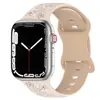 Adequado para Apple Laser Carving Flor Embutida Duas Cores Pulseira de Relógio de Silicone Pulseira de Relógio de Silicone Apple iWatch em Estoque