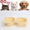 Tazón plegable personalizado, comedero de tazón portátil para perros al aire libre, tazón doble integrado, suministros para mascotas al por mayor, tazón para mascotas de silicona
