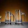 Dispensador de Vino de Cristal de Gama Alta al por Mayor, Contenedor de Vino de 100 ml de Capacidad, Dispensador de Vino Vertical Acanalado de Uno a Dos para Uso Comercial