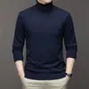 Nuevo Suéter de Cuello Alto para Hombre, Anti-Pilling, Moderno, Versátil, Color Sólido, Tejido de Manga Larga, Camiseta Interior para Hombre