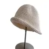 Sombrero de Pescador con Ala de Papel Washi Estilo Zg Japonés para Mujer, Sombrero de Punto Transpirable de Verano con Protección Solar, Sombrero Cubo de Moda, Sombrero de Sol