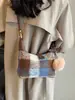 Bolso de Mano Retro a Cuadros Transfronterizo para Mujer Otoño e Invierno 2026 Nuevo de Moda de Gama Alta Versátil Bolso de Hombro Cruzado