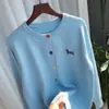 Nuevo cárdigan de punto abotonado de estilo coreano y universitario en colores vivos para mujer, con diseño único y bordado de cachorro, para otoño e invierno