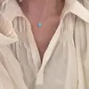 Collar de Trébol de Cuatro Hojas Azul Paraíba para Mujer Modelo Nuevo 2026 Accesorio de Collar de Clavícula de Lujo Ligero de Gama Alta de Nicho