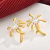 Brincos de Flor de Fogos de Artifício Zircônia Super Flash Luxo Acessível Brincos de Alta Qualidade Moda Retrô Design de Nicho Brincos Elegantes