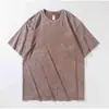 Camiseta Vintage Pesada 230g Lavada e Desgastada, Estilo de Rua Europeu e Americano, Algodão Puro, Caimento Solto, Manga Curta, Estampa de Dragão Personalizada Transfronteiriça