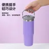 Taza de coche transfronteriza de 30 oz, asa exterior, portátil, taza aislada de acero inoxidable de gran capacidad con pajilla, diseño personalizable