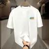 Camiseta de verano de seda de hielo negra estilo Hong Kong para hombre y mujer, camiseta sencilla que combina con todo, vestido para pareja, camiseta de manga corta para hombre y mujer, moderna