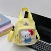 Bolso de Hombro de Gran Capacidad Ins Bolsa de Dolor Bidimensional Linda Transparente para Niña Estudiante Bolso Cruzado Estilo Preppy Bolso de Mano