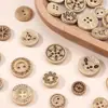 Botones Naturales de Coco en Stock del Fabricante al por Mayor, Patrón Irregular de Dos Agujeros y Cuatro Agujeros Botones Decorativos de Concha de Coco para Manualidades Accesorios de Ropa