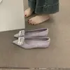 Zapatos de Tacón Bajo con Pedrería de Alta Gama, Nuevos para Primavera y Otoño 2026, Estilo Francés Elegante, Negros, para Eventos Sociales, con Punta