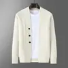 Cárdigan de Punto Casual Nuevo de Lana Pura y Cachemira para Hombre Otoño Invierno Abrigo Engrosado Suéter Holgado Cuello Negocio Transfronterizo