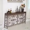 Mesa consola de entrada contra la pared, Gabinete estrecho para pasillo, Cubierta decorativa para radiador estilo americano, Estante de almacenamiento decorativo