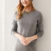 Suéter de Cachemira para Mujer Cuello Redondo 100% Suéter de Cachemira de Montaña Otoño e Invierno Nueva Línea Prendas Sin Costuras Manga Larga Tejido Suéter Base
