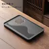 Bandeja de té de piedra negra imitación, juego de té integrado totalmente automático, uso doméstico, adecuado para té kung fu, compatible con placas de inducción, mesa de té grande para sala de estar, material natural
