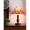 [Transfronterizo] Lámpara de mesa de cerámica estilo chino para dormitorio y sala de estar con pantalla de tela, pantalla de lámpara vintage para sala de té, decoración de mesita de noche estilo antiguo