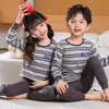 Pijamas para niños Algodón puro Ropa de otoño y conjunto de pantalones Ropa interior térmica para bebés y niñas Capa base para niños pequeños Suéter de algodón