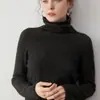 2026 Moda Nuevo Suéter de Lana Clásico Versátil de Manga Larga sin Costuras para Mujer, Cuello Alto con Borde Enrollado, Tejido de Cachemir
