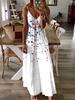 Vestidos Europeos y Americanos 2025 Venta Caliente Estampado Digital Tendencia de Moda Primavera y Verano Estilo D Vestido Largo con Tirantes Floral para Mujer