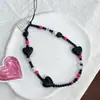 Estilo Ins Original Dulce Fresco Chica Picante Cadena para Teléfono Colgante para Funda de Teléfono Cámara CCD Cadena Casera de Cuentas Y2K Negro Rosa