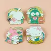 Broche de Desenho Animado Europeu e Americano, Acessórios Fofos e Engraçados para Mochilas Infantis, Emblema Metálico Criativo de Coração Fofo Feminino
