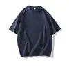 Camiseta de manga curta estilo americano, 210g, algodão puro pesado, para homens e mulheres, cor sólida de verão, gola redonda, tendência, corte solto, camiseta básica