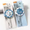 Conjunto de Réguas Plásticas para Estudantes Xiaoyuer Conjunto de Quatro Peças Ação Náutica Ângulo Interno Reto Régua Dura Conjunto de Réguas de 20 cm Venda por Atacado