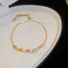 Resplandor de Luz Estrellada~Pulsera de Estrella de Circonia de Colores, Lujosa y Sofisticada, Dulce, Exquisita, Joyería de Moda y Elegante