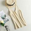 2 023 verão novo mulheres costura de renda de crochê V-neck camisole malha short slim jaqueta exterior