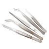 Pinzas de Acero Inoxidable 304 Engrosadas Codo Recto Dientes Rectos Pinza para Gasas Bolos Acolchados Equipo de Pesca Barra de Paisajismo Pinza de Cocina para Barbacoa