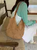 Bolso Tejido Calado Estilo Coreano Nuevo Modelo 2026 Versátil Bolso de Hombro para el Trabajo, Bolso Tote de Gran Capacidad para Vacaciones en la Playa, Bolso de Mujer