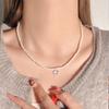 Colar de pérolas Shijia feminino nicho leve design de luxo moda de ponta elegante colar de corrente de clavícula corrente de lã corrente de contas