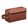 Bolsa de tocador de PU con costuras retro europeas y americanas, gran capacidad, para viaje, negocios, hombres, bolsa portátil para almacenamiento de artículos de tocador