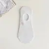 Meias Invisíveis de Estudante Estilo College, Meias Curtas Simples de Cor Sólida para o Verão, Cano Baixo, Calcanhar Antiderrapante, Meias Sapatilha de Poliéster e Algodão, Modernas