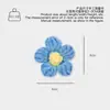 Broche de Flor de Pompones de Flor de Dibujos Animados de Lana Tejida Pasador Dly Joyería Accesorios para el Cabello de Vestir Accesorios de Pasador de Flor de Lana