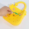Nuevo Bolso Perforado DIY Monedero Bolsa de Playa de Silicona Bolso de Hombro Cruzado Mini Linda Bolsa de Almacenamiento