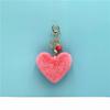 Llavero de Borla Corazón de Durazno Lindo Colgante para Bolso Llavero de Felpa con Forma de Corazón Colgante Creativo Pequeño Regalo